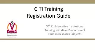 CITI Training Registration Guide