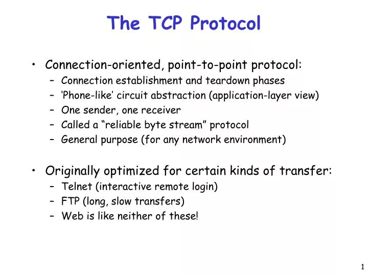 the tcp protocol