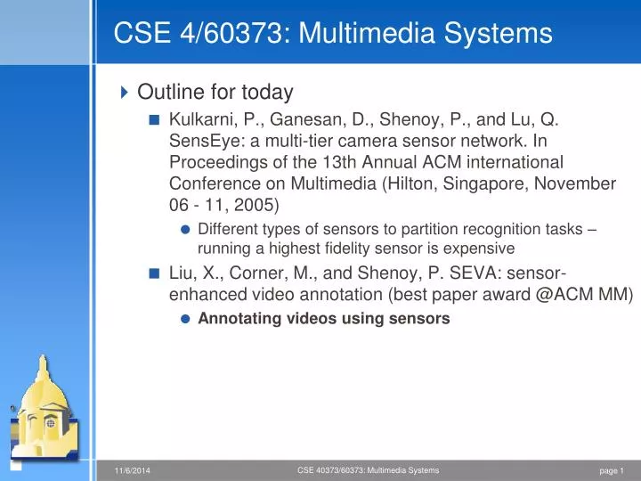 cse 4 60373 multimedia systems