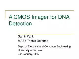 A CMOS Imager for DNA Detection