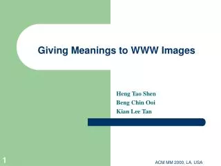 Giving Meanings to WWW Images