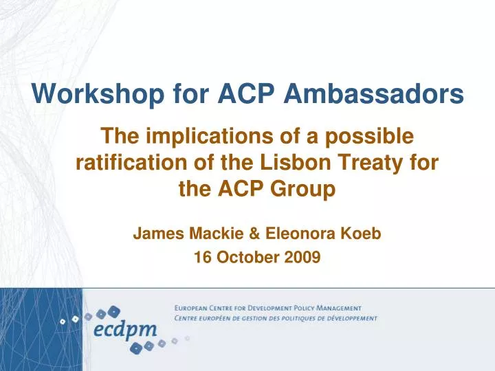 workshop for acp ambassadors
