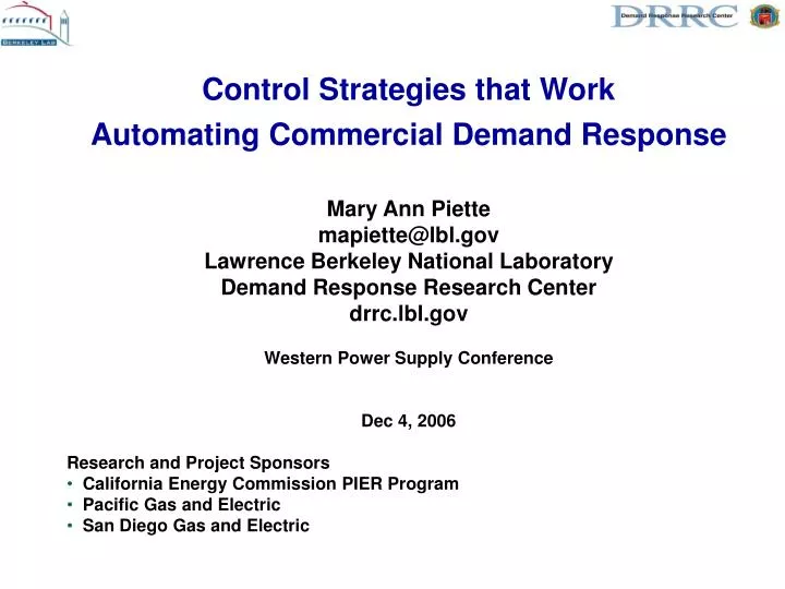 control strategies that work automating commercial demand response