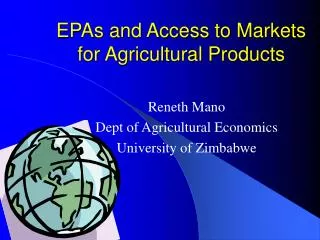 EPAs and Access to Markets for Agricultural Products