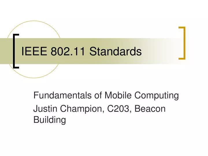 ieee 802 11 standards