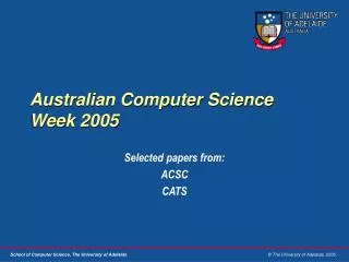 Australian Computer Science Week 2005