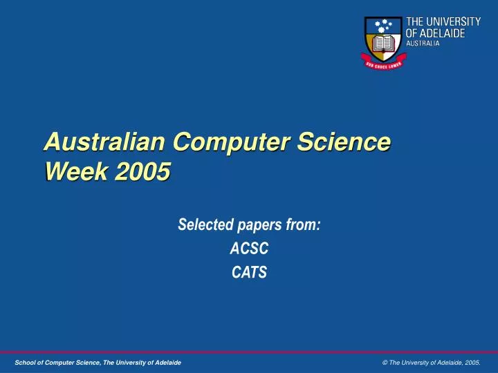 australian computer science week 2005