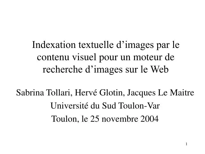 indexation textuelle d images par le contenu visuel pour un moteur de recherche d images sur le web