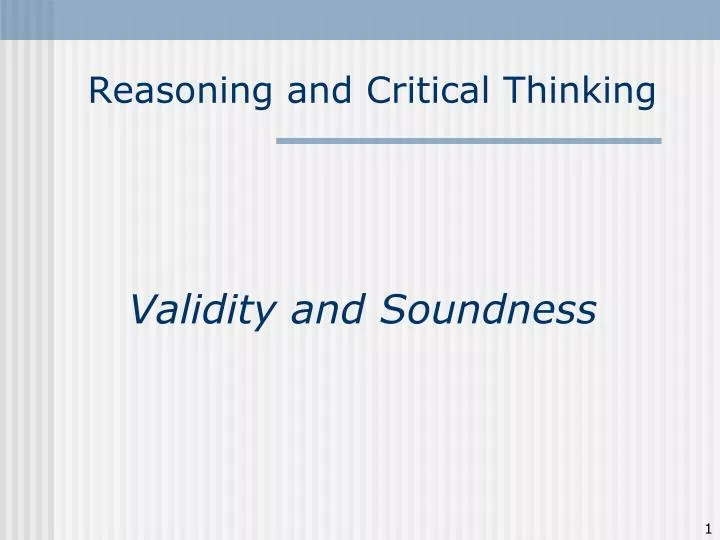 reasoning and critical thinking