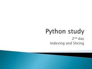 python study