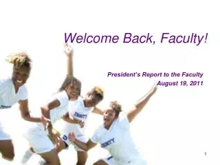 Welcome Back, Faculty!