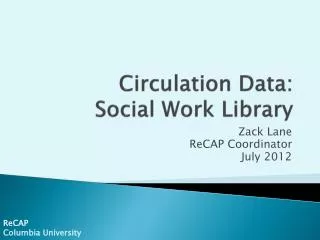 Circulation Data: Social Work Library