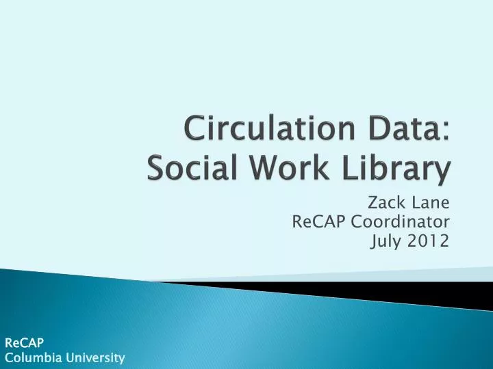 circulation data social work library