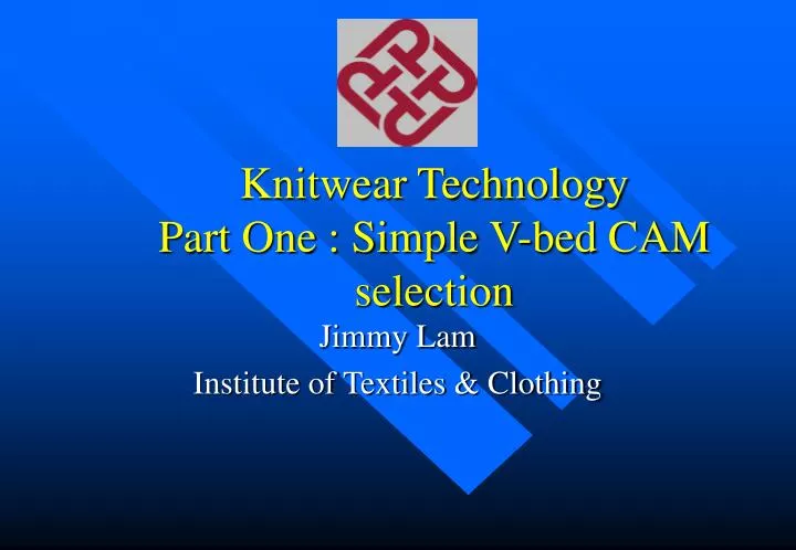 knitwear technology part one simple v bed cam selection