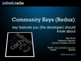 Community Keys ( Redux )