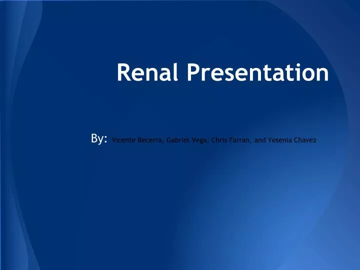 renal presentation