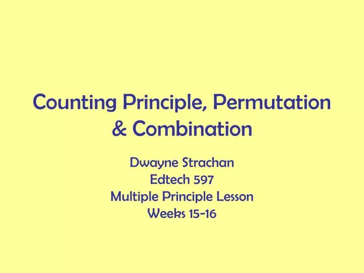 counting principle permutation combination