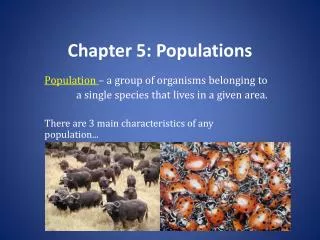 Chapter 5: Populations