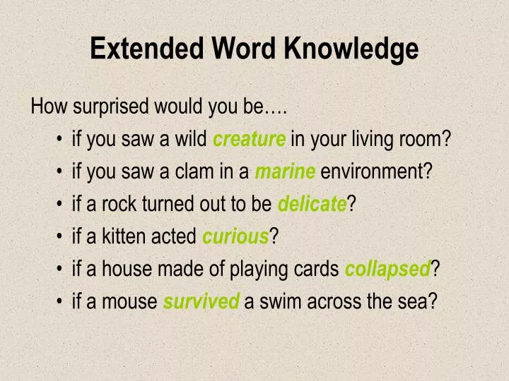 extended word knowledge