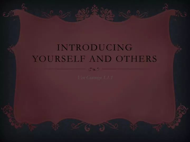 introducing yourself and others