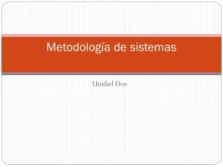 metodolog a de sistemas
