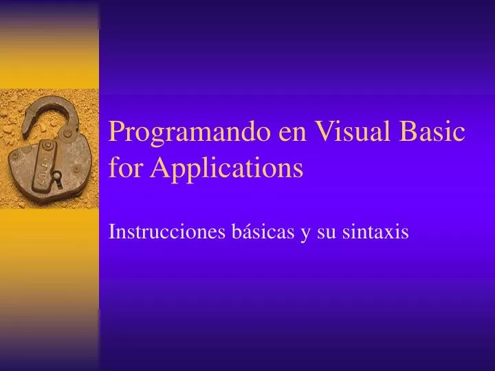 programando en visual basic for applications
