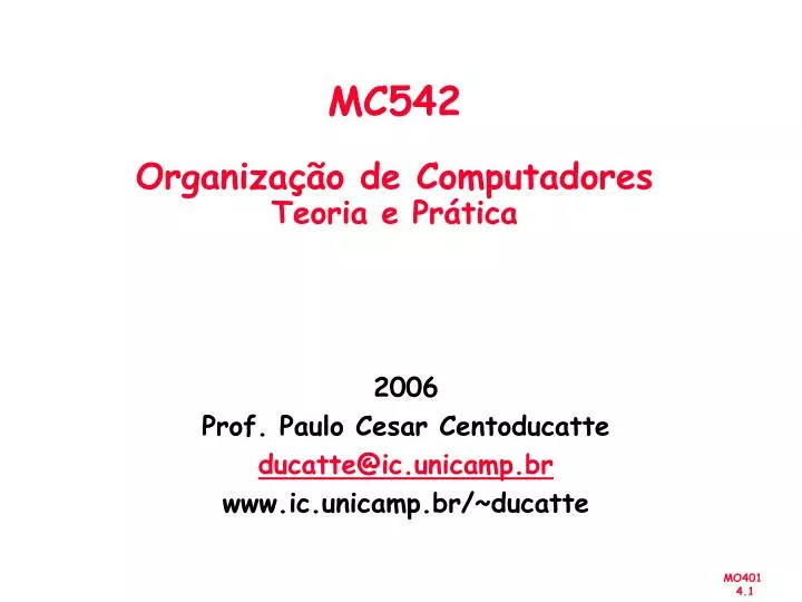 mc542 organiza o de computadores teoria e pr tica