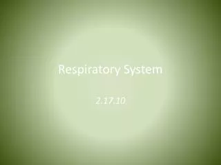 respiratory system
