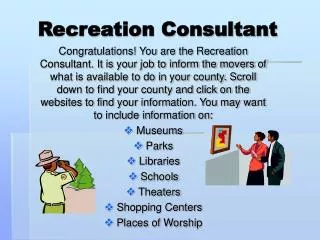 Recreation Consultant