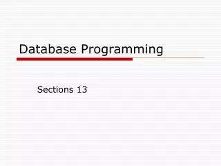 Database Programming