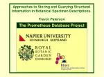 Innovative Approaches for Storing and Querying Taxonomic Information in Botanical Specimens - slide 1