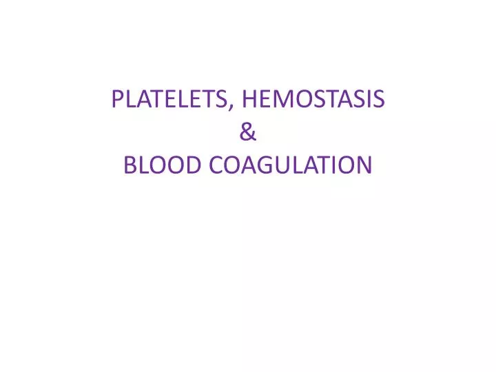 platelets hemostasis blood coagulation