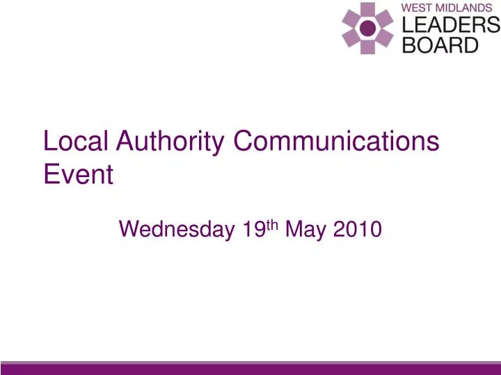 local authority communications event