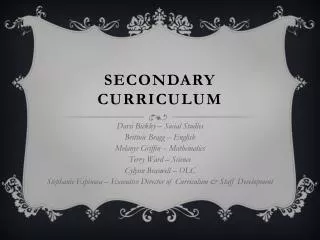 Secondary curriculum