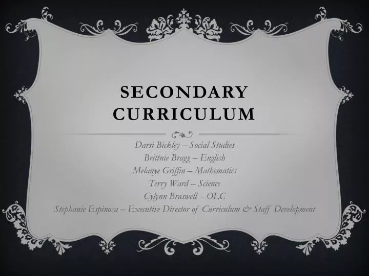 secondary curriculum