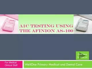 A1C Testing USING THE Afinion AS-100