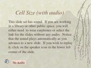 Cell Size (with audio)