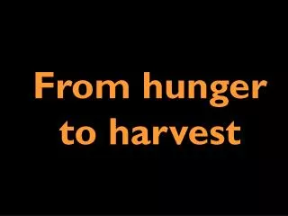 From hunger to harvest