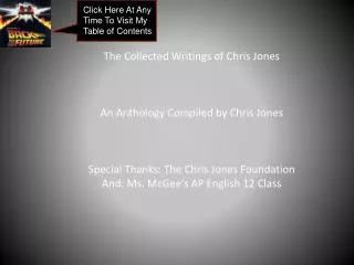 The Collected Writings of Chris Jones An Anthology Compiled by Chris Jones