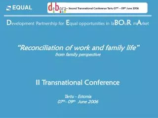 D evelopment Partnership for E qual opportunities in la BO u R m A rket