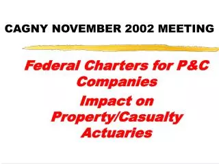 CAGNY NOVEMBER 2002 MEETING
