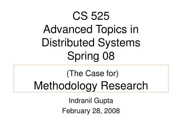 the case for methodology research