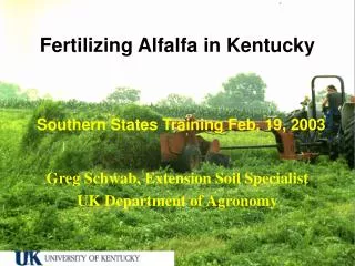 Fertilizing Alfalfa in Kentucky
