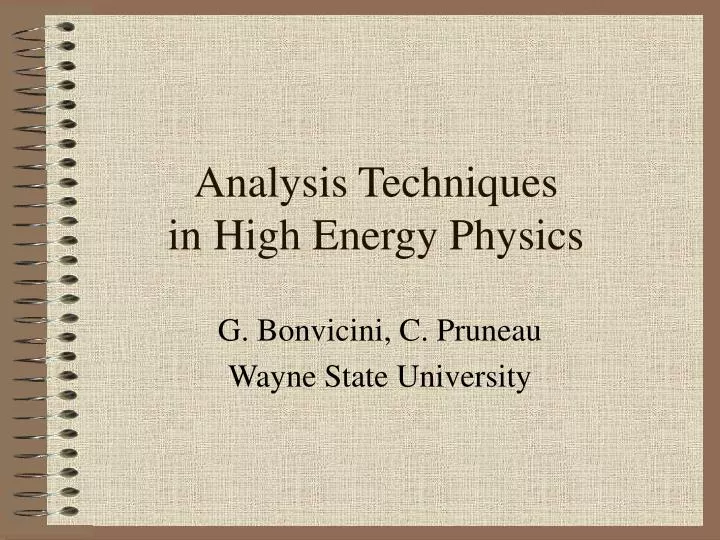 analysis techniques in high energy physics