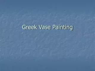 Greek Vase Painting