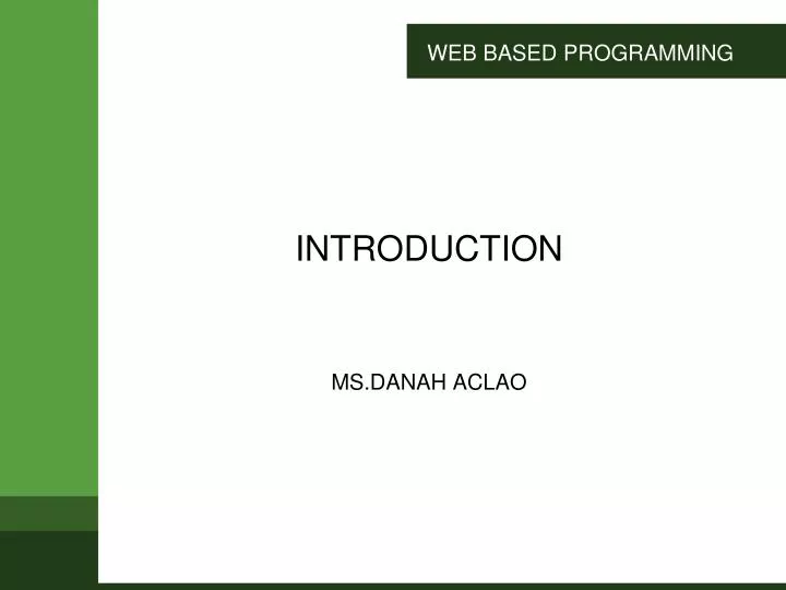 web based programming