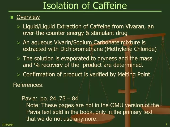 isolation of caffeine