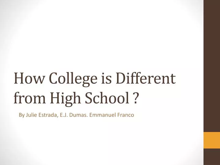 how college is different from high s chool