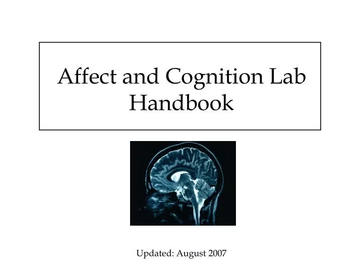 affect and cognition lab handbook