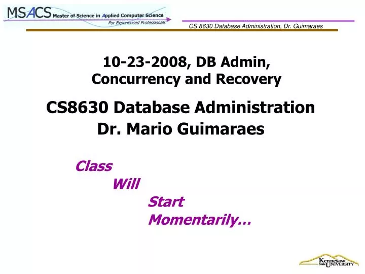 10 23 2008 db admin concurrency and recovery